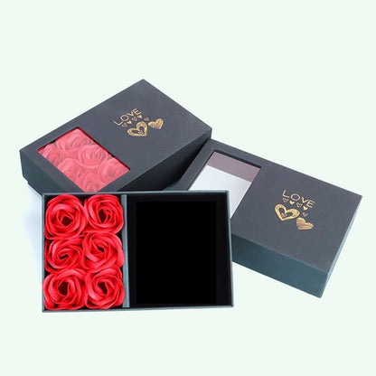 Rose Gift Box Eternal Flower Ring,Pendant,Earrings,Necklace,Jewelry Box 6 Valentine'S Day Rose Gift Box Packaging Box Jewelry St